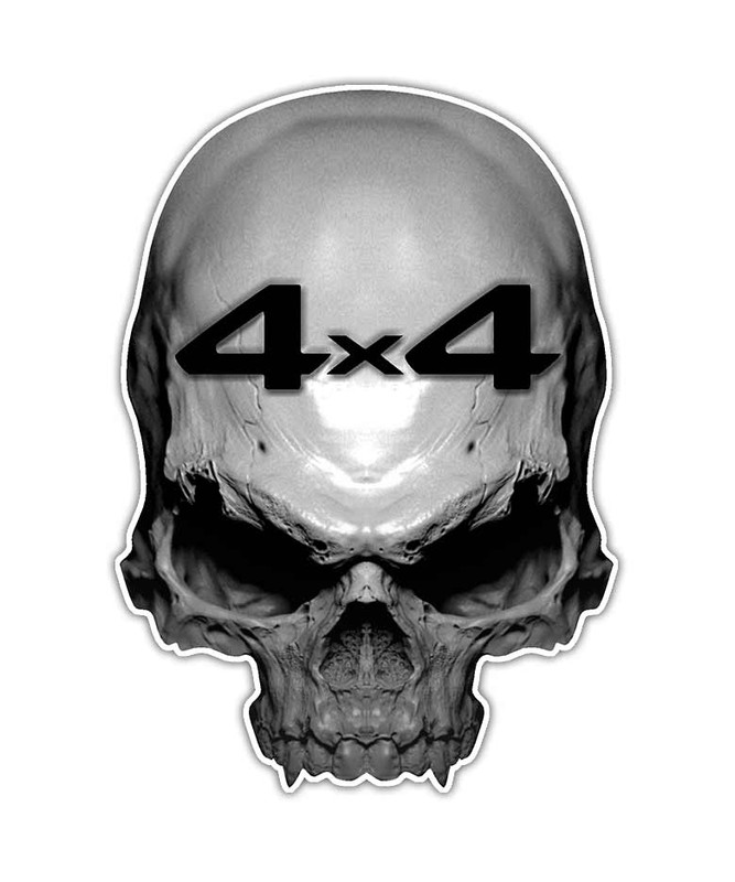 2-Pack Skull & Crossbones 4x4 Decals - Large 11.75"x9.75" Bed Panel Stickers For Trucks 5 thumbnail image
