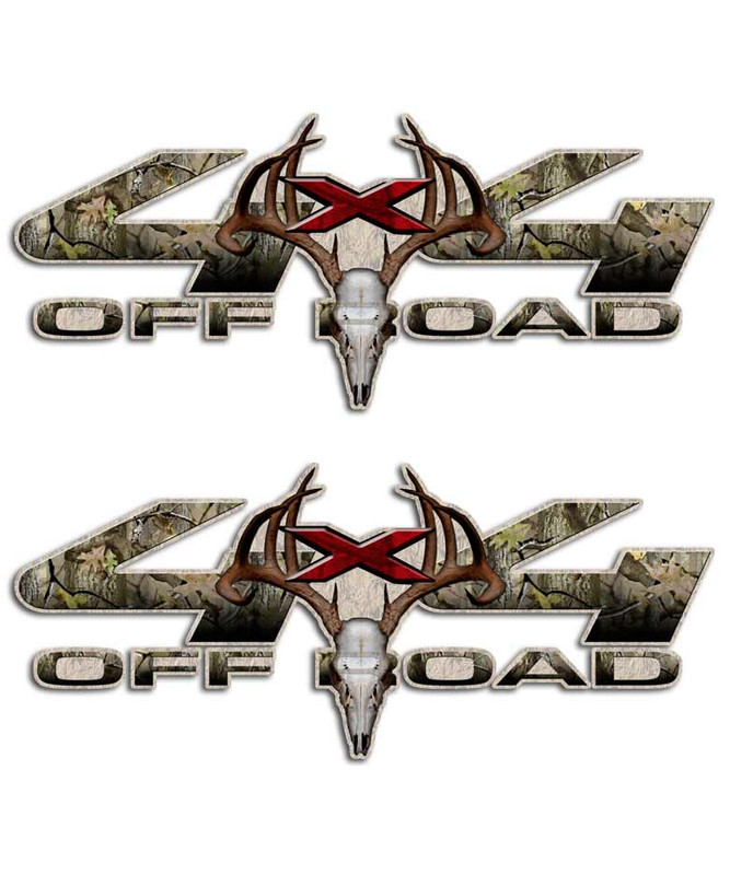 Timber Skull Red 4x4 Sticker Set