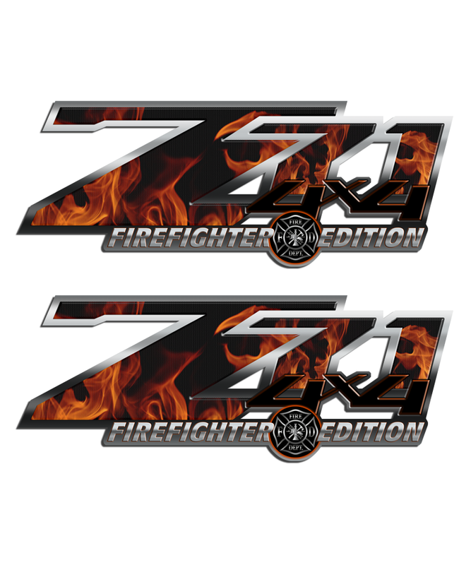  Firefighter Z71 4x4 Sticker Set 16"