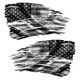 Tattered Subdued American Flag Distressed Decal Set