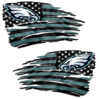 Philadelphia Eagles Sticker Tattered Flag Decal Set