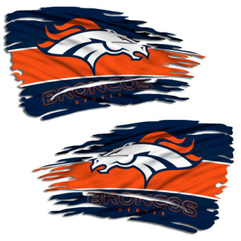 2 Denver Broncos 4x4 Decal Stickers – Graphic Theme For Car Or Truck