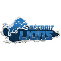 Detroit Lions Ripped Metal Vinyl Sticker