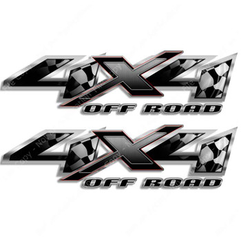 Checkered Flag 4x4 Silverado Racing Truck Decal Sticker