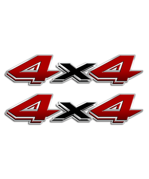 4x4 Red Black Stickers - Aftershock Decals