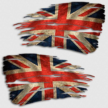 Tattered British Flag Decal | Distressed Union Jack Britain Sticker