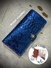 In Stock - Ladies Wallet - Blue Metallic Snake W1