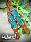 In Stock - Wing Style Spur Straps - Turquoise Stone