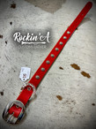 In Stock - Dog Collar - Medium Simple - Red Leather (D5)