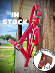 In Stock - Rockin' A Sit Back Resist Leather Halter - Pink Leather