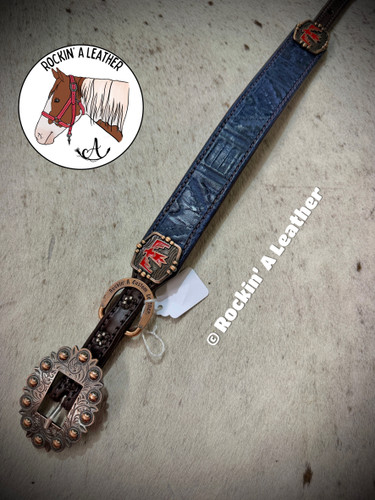 In Stock - Dog Collar - Large Straight Style - Navy Navaho (17-22")