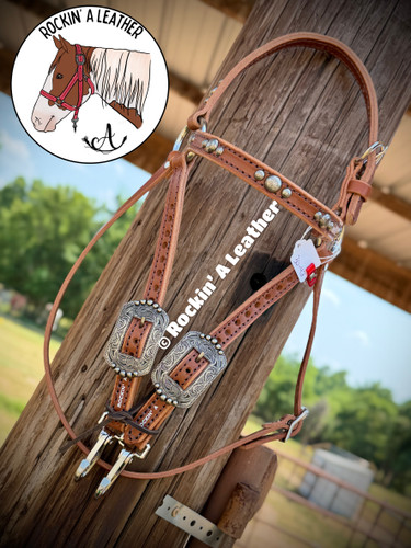 In Stock - Rockin A' Barcoo Headstall - A11 Snap Ends