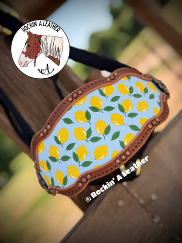 In Stock - Bronc Noseband Lemons on Nylon Halter