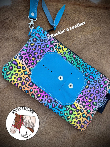 In Stock - Buckle Clutch - Rainbow Cheetah