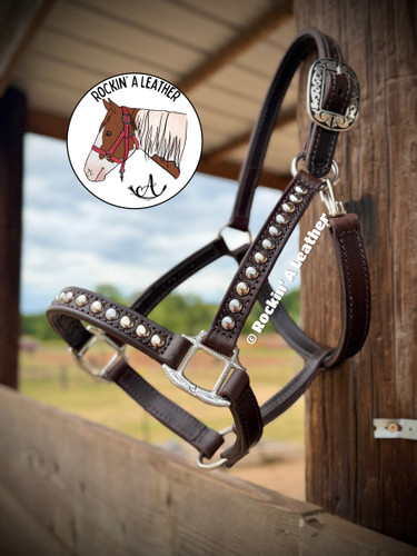 In Stock - AVERAGE - Dark-Dark Oil Halter w/ Spots - H9 - & Option to Add Sit Back