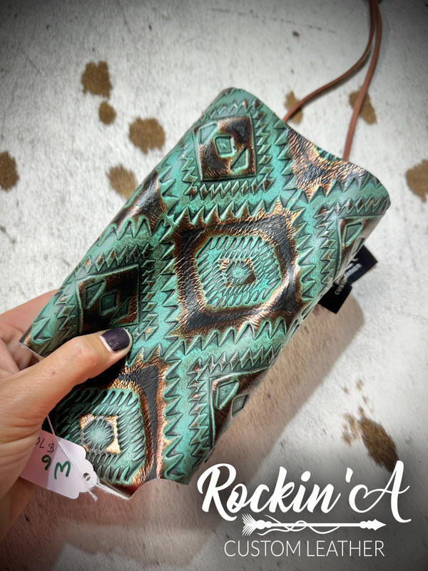 In Stock - Water Bottle Holder - Green Aztec