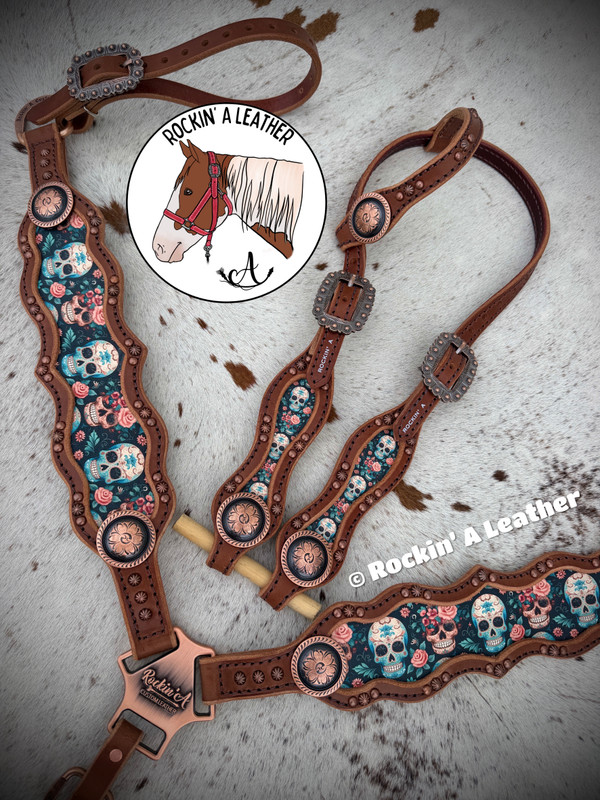 In Stock - Tack Set - Sugar Skulls