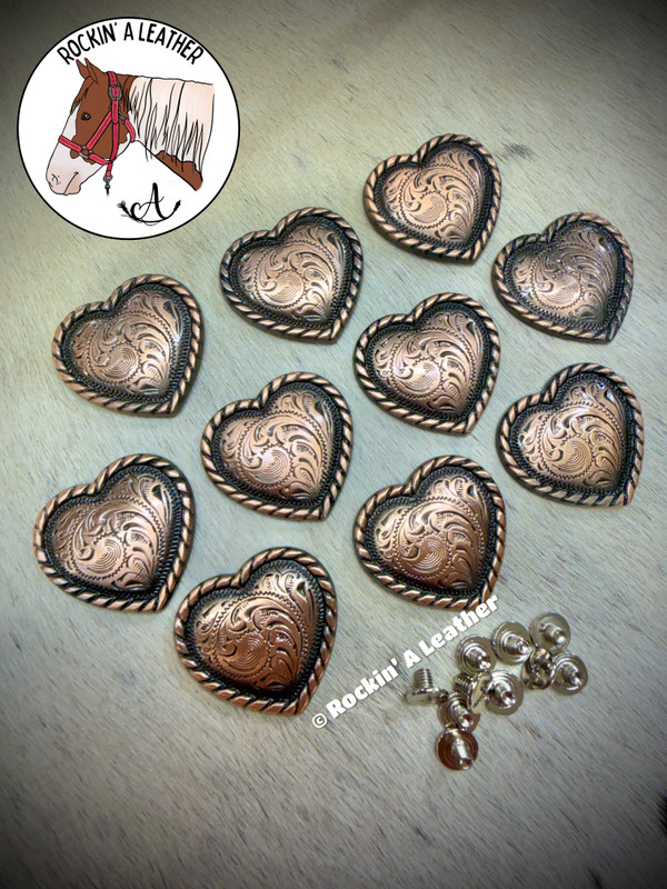 10pcs 1.5" Concho - Antique Copper 
