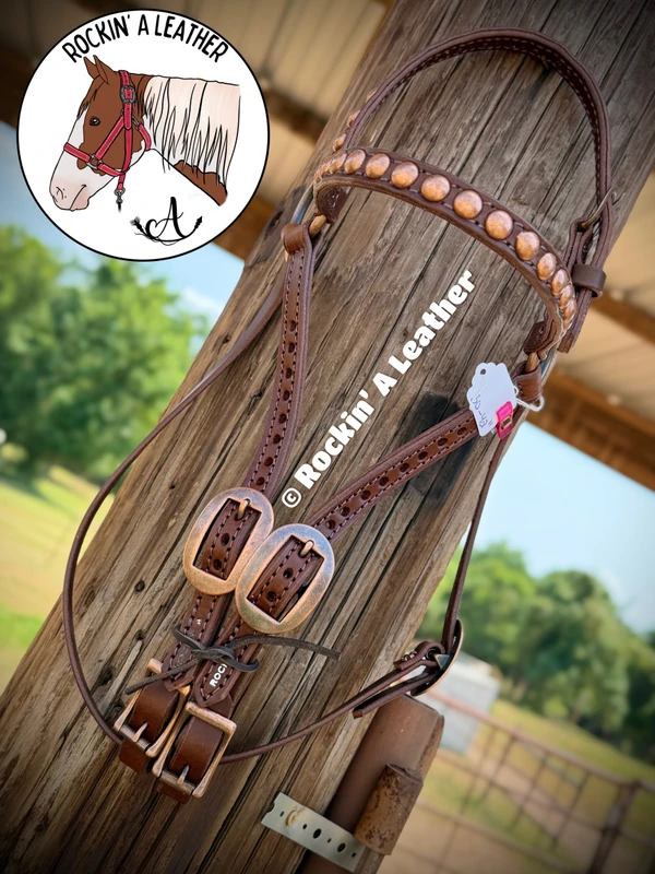 In Stock - Rockin A' Barcoo Headstall - A12 Buckle Bit Ends