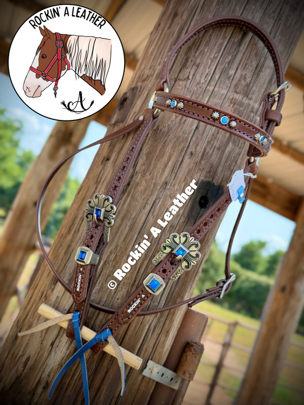 In Stock - Rockin A' Barcoo Headstall - A9 Buckle Bit Ends