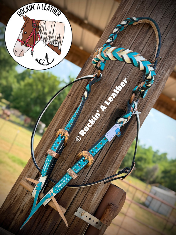 In Stock - Rockin A' Barcoo Headstall - A4 Tie Ends
