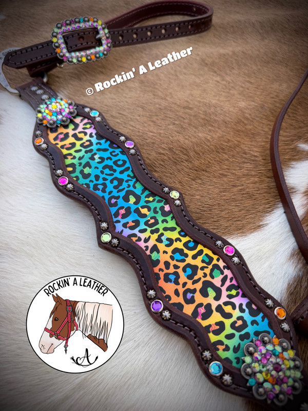 In Stock - Rainbow Cheetah Tack Set