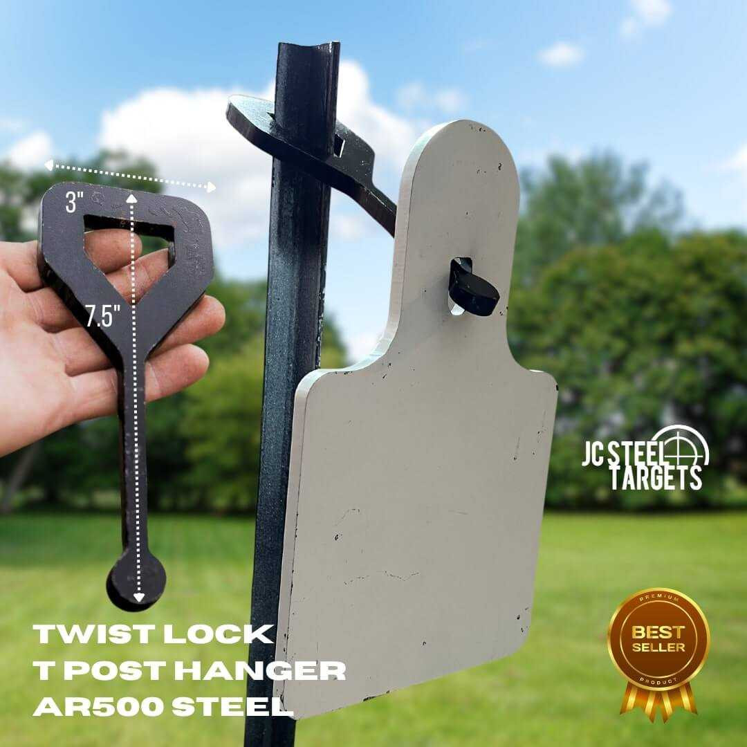 Twist Lock AR500 Steel Target Hanger