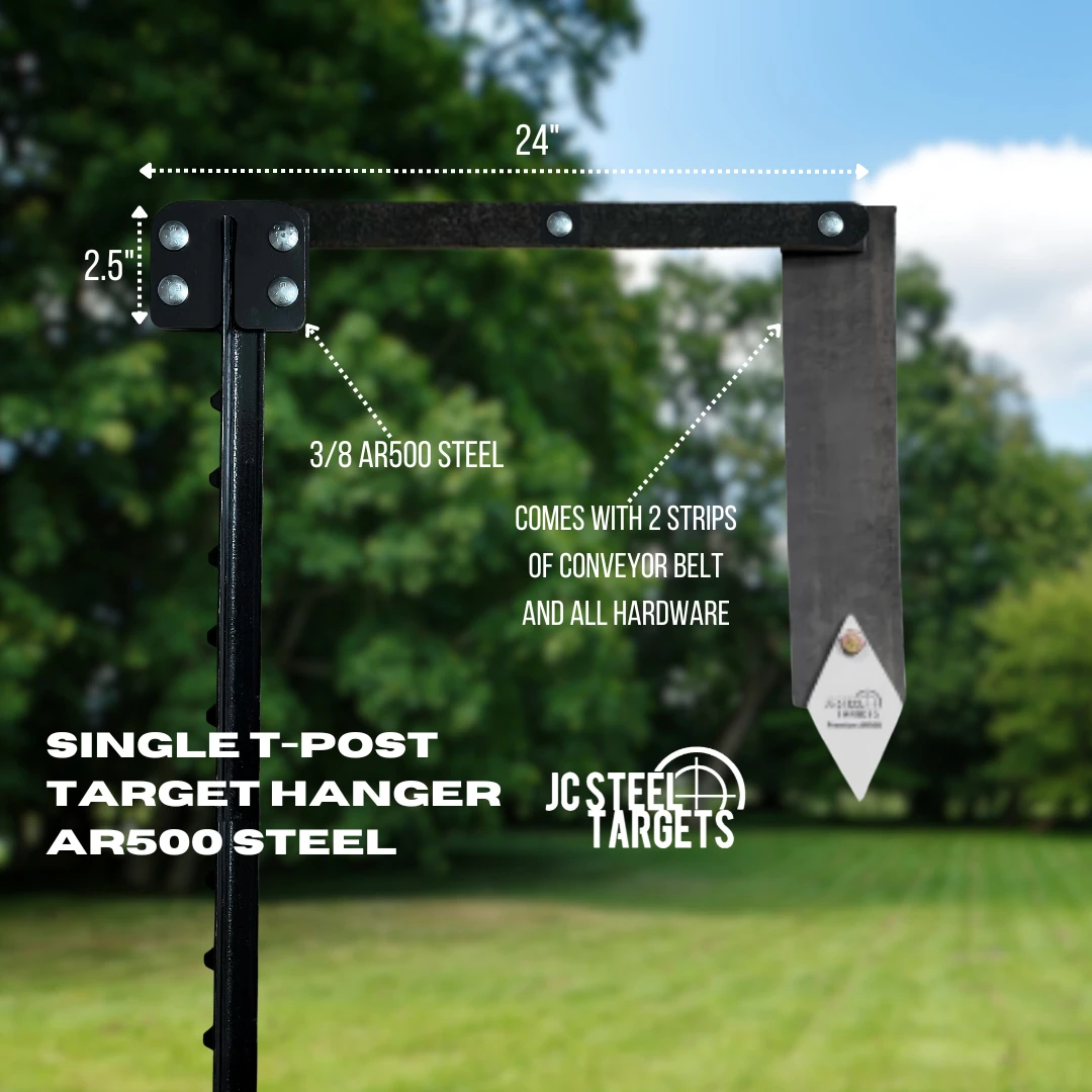 Target Post Single T-Post Steel Target Hanger - Steel Target Hanger