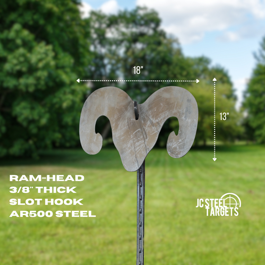 Ram Head 3/8" Slotted Hook AR500 Steel Target