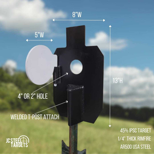 45% IPSC Flapper - 1/4 Thick AR500 Rimfire Target 45% IPSC Flapper - 1/4 Thick AR500 Rimfire Target