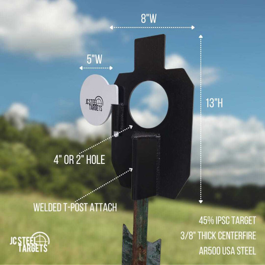 45% IPSC Flapper - Centerfire 3/8 Thick AR500 Target 45% IPSC Flapper - Centerfire 3/8 Thick AR500 Target