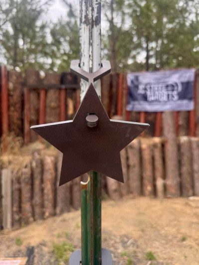 5" Star Slotted Hook 1/4" Thick AR500 Target