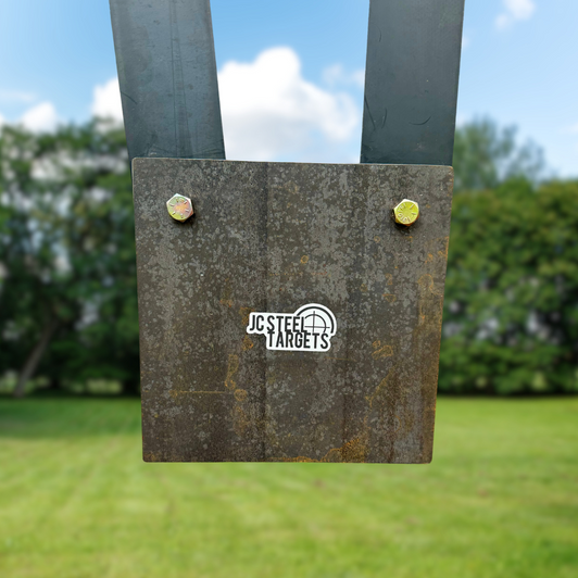 10" Square 3/8" Thick 2 Hole AR500 Steel Target 10" Square 3/8" Thick 2 Hole AR500 Steel Target