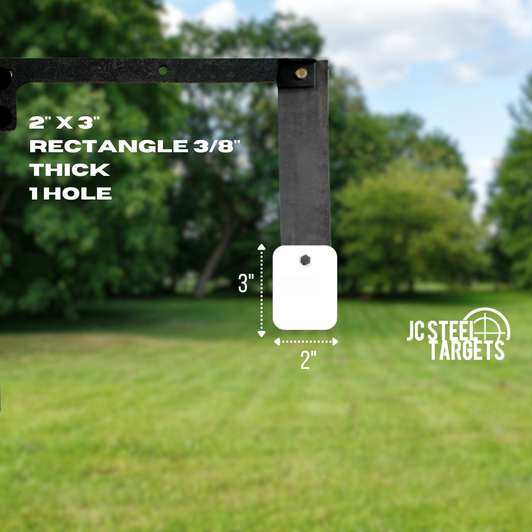 2" x 3" Rectangle 3/8" Thick 1 Hole AR500 Target