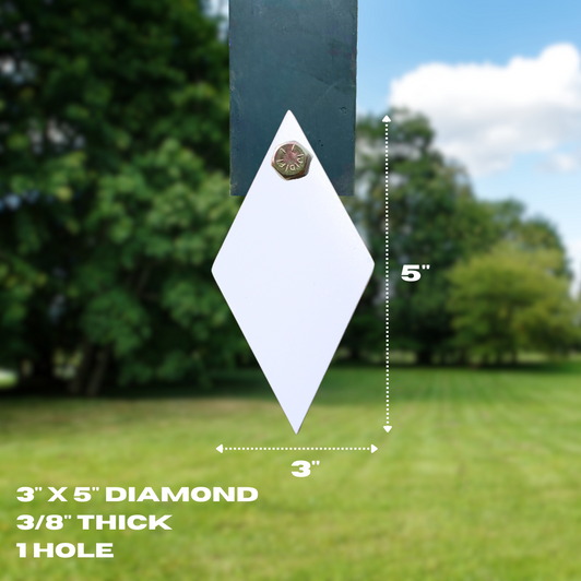 3" x 5" Diamond 3/8" Thick 1 Hole AR500 Steel Target 3" x 5" Diamond 3/8" Thick 1 Hole AR500 Steel Target