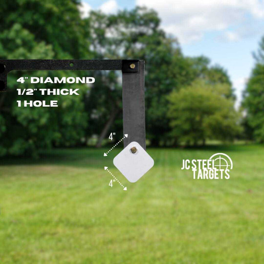 4" Diamond 1/2" Thick 1 Hole AR500 Steel Target 4" Diamond 1/2" Thick 1 Hole AR500 Steel Target