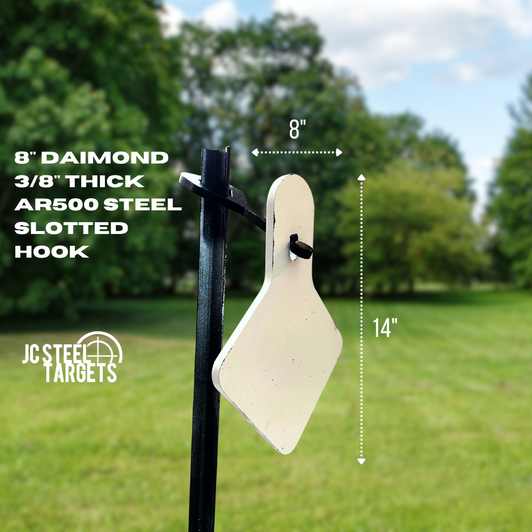 8" Diamond 3/8" Thick Slotted Hook AR500 Target