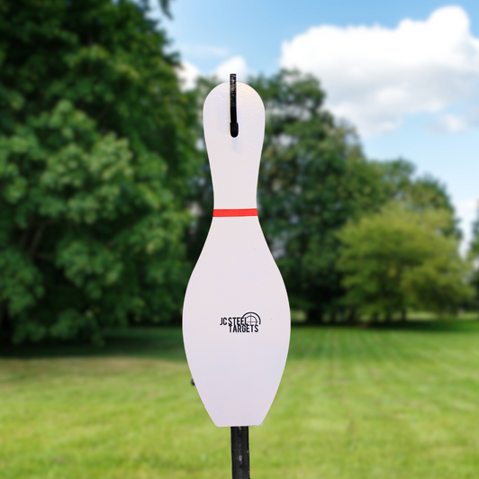 Bowling Pin 3/8" Thick Slotted Hook AR500 Steel Target