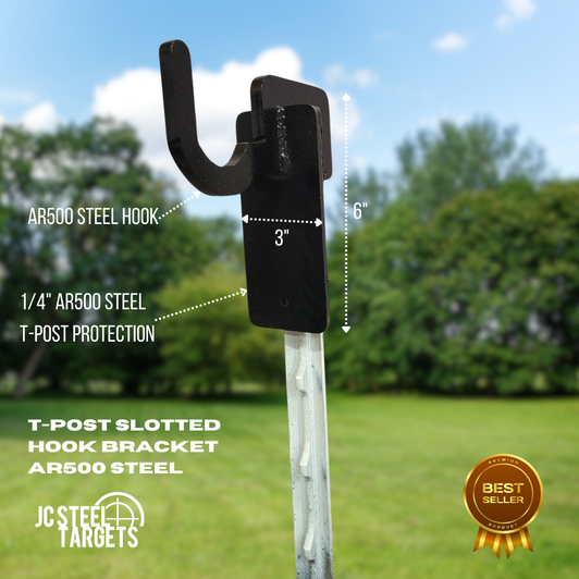 T-Post Slotted Hook AR500 Target Hanger T-Post Slotted Hook AR500 Target Hanger