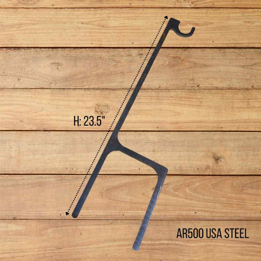 Rimfire Single AR500 Steel Hook Stand Rimfire Single AR500 Steel Hook Stand