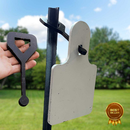 Twist Lock AR500 Steel T Post Target Hanger Twist Lock AR500 Steel T Post Target Hanger