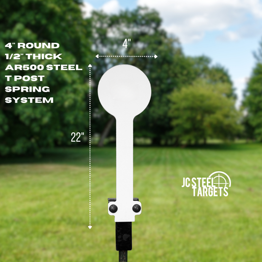 4" Round 1/2" Thick T Post Spring System