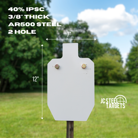 40% IPSC 3/8" Thick 2 Hole AR500 Target