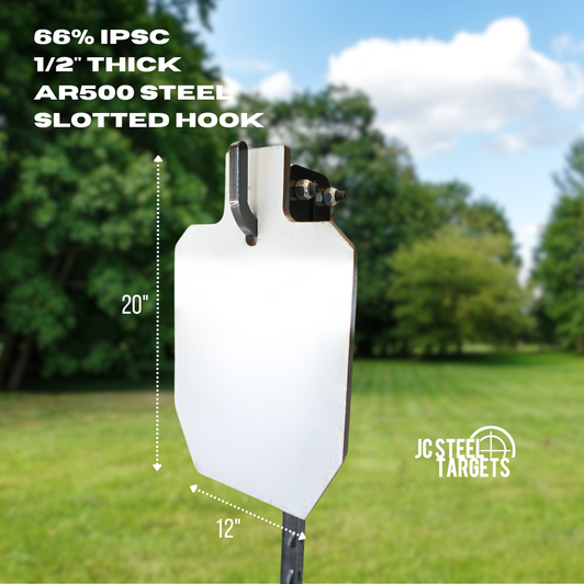 66% IPSC 1/2" Thick Slotted Hook AR500 Target