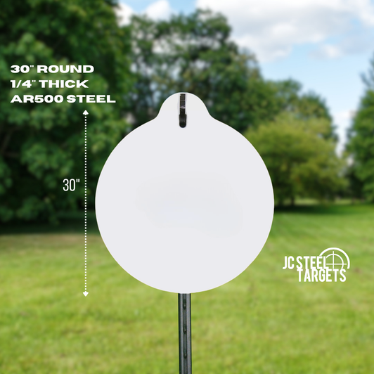 30" Round 1/4" Thick Slotted Hook AR500 Steel Target