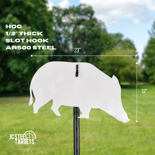 Hog 1/2" Thick Slotted Hook AR500 Steel Targets Hog 1/2" Thick Slotted Hook AR500 Steel Targets