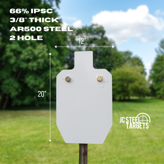 66% IPSC 3/8" Thick 2 Hole AR500 Steel Target