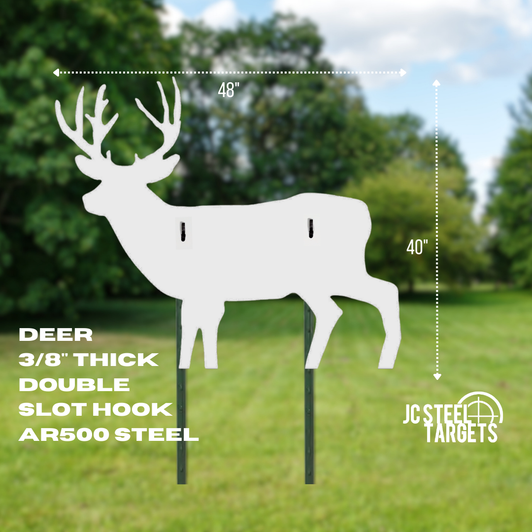 Deer 3/8" Thick Slotted Hook AR500 Steel Target