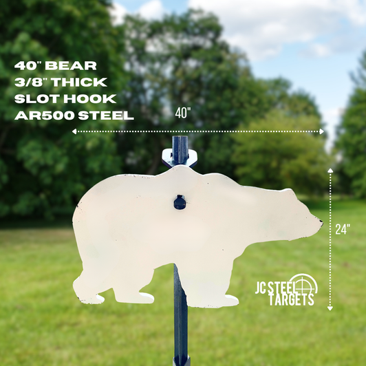 Bear 40" 3/8" Thick Slotted Hook AR500 Steel Target