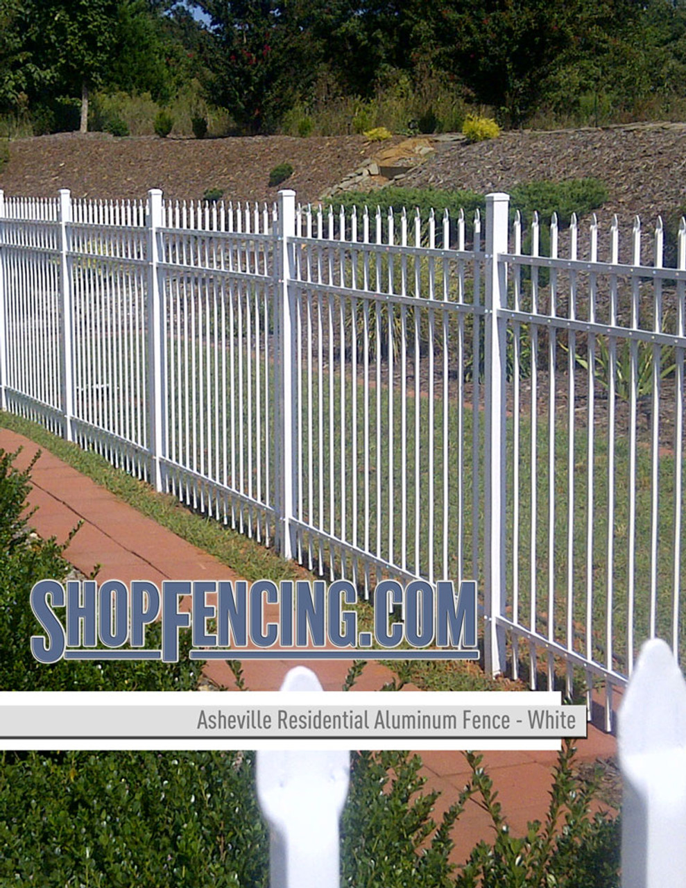 White Residential Asheville Aluminum Fencing From ShopFencing.com